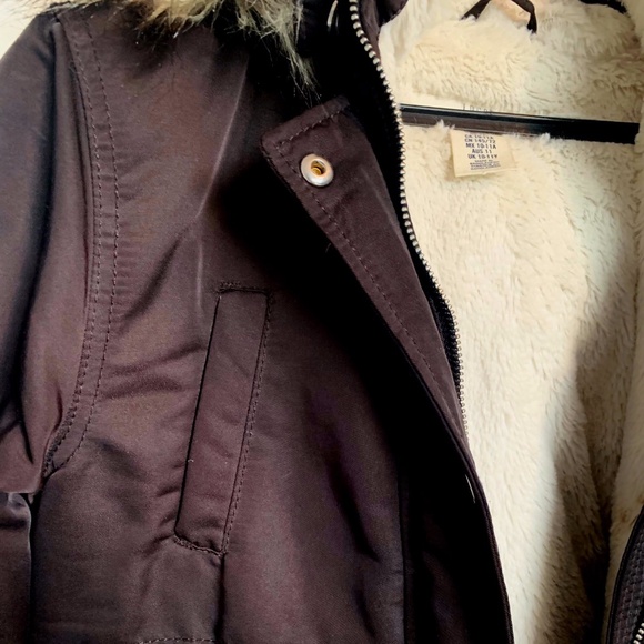 H&M L.O.G.G. Kids Winter Jacket with Faux Fur Trim Hood SIZE 10-11A - Picture 3 of 12